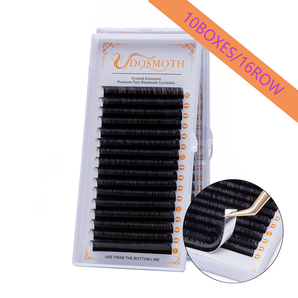 Eyelash Extension Human Hair - DOSMOTH 10 boxes 16rows 7-16mm mink